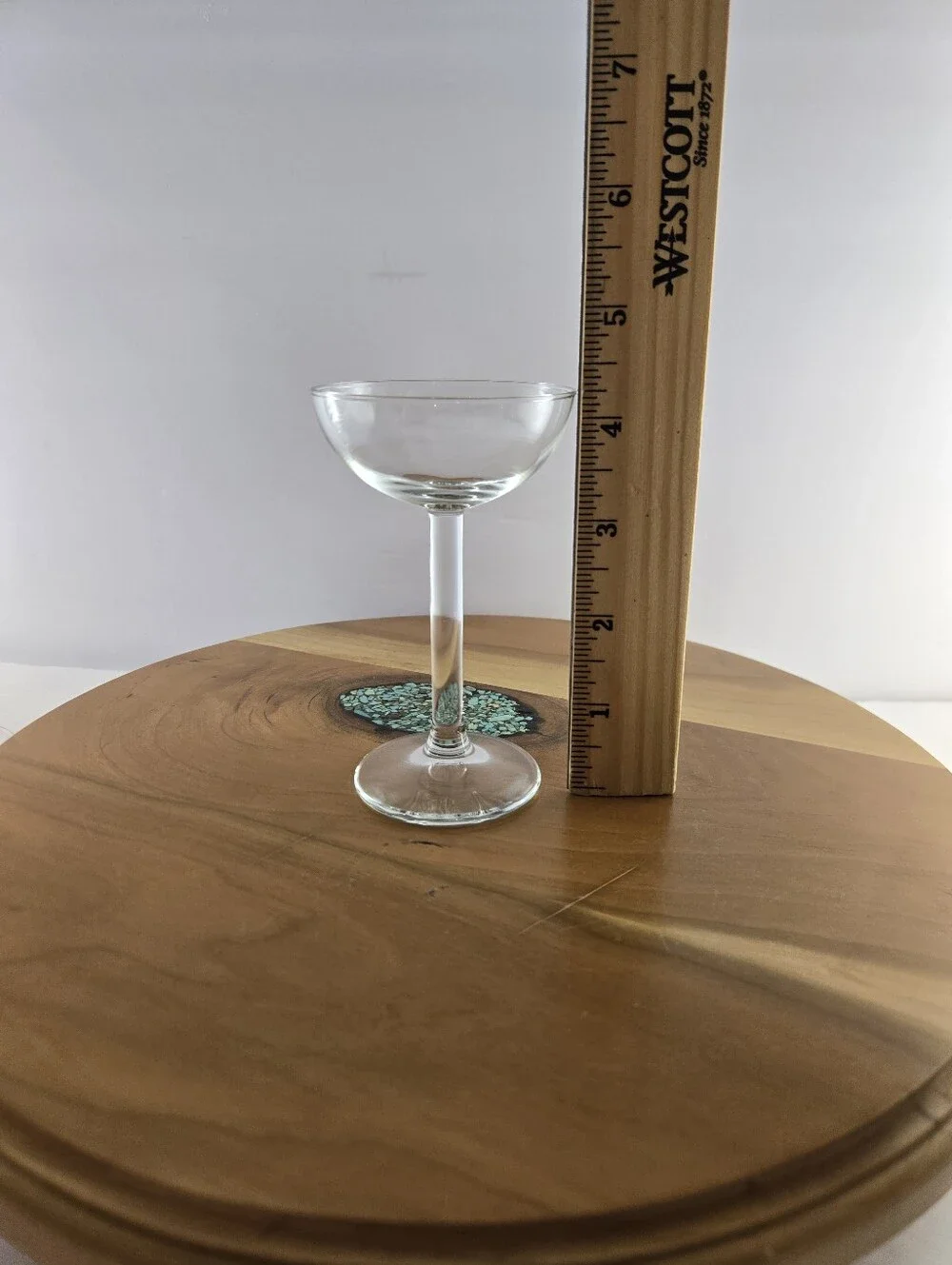 Vintage Blown Glass Coupe Glasses Thin Walled MCM Cocktail Stemware Set of 6